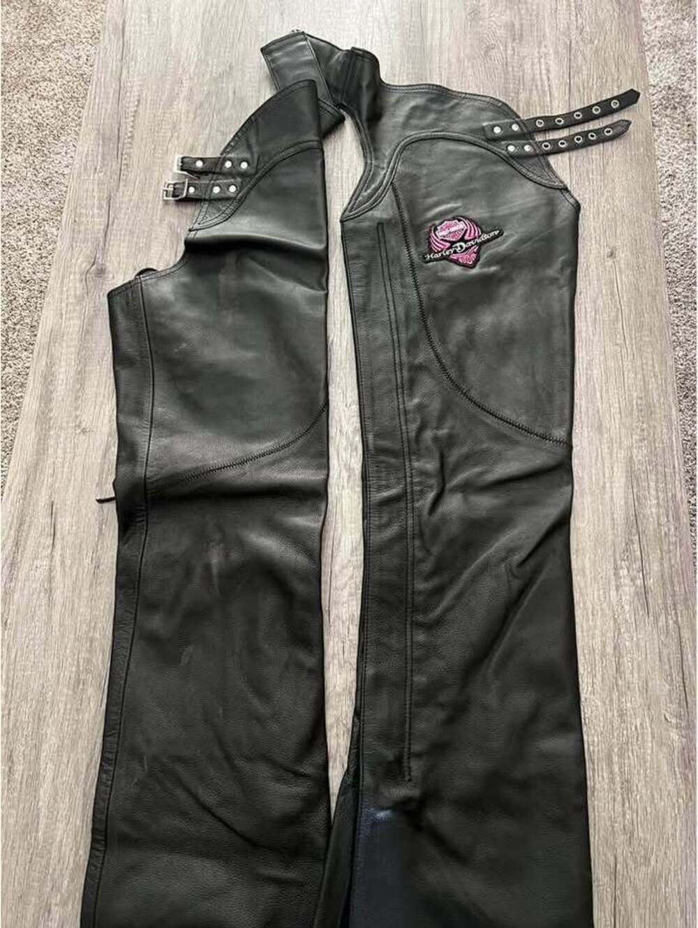 First Classics Harley-Davidson Leather Motorcycle Chaps